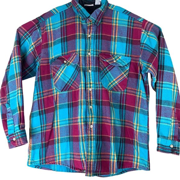 Field & Stream Other - Vintage Flannel Shirt Field Stream Size XL Tall Blue Purple Button Up Mens Top